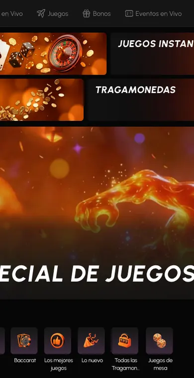 Vestíbulo del casino visto en una pantalla angosta de teléfono